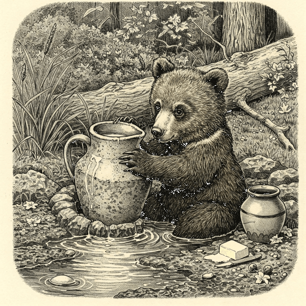 Cuff, the bear cub fostered by Cherry Wilson and her husband Bob
